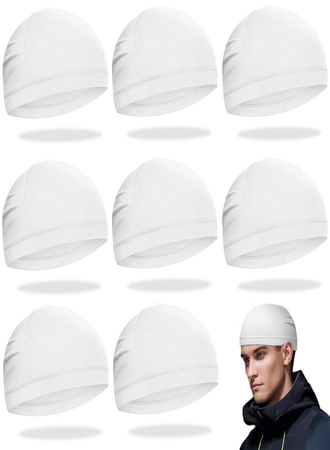 YOGEYOGE 9 Pcs Skull Cap, Sweat Wicking Cooling Helmet Liner, Lightweight Breathable Cycling Beanie for Men Women (9, White) - Image 1